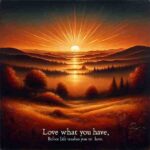Love What You Have, Before Life Teaches You To Lov
